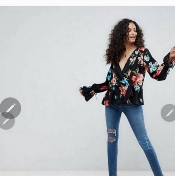 🍂🍁Gorgeous Asos floral blouse size 22 - Picture 1 of 6